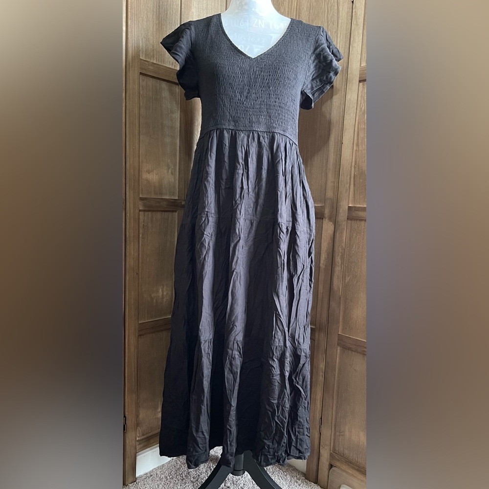 NWT Merokeety XL Women’s Black Smocked Dress..